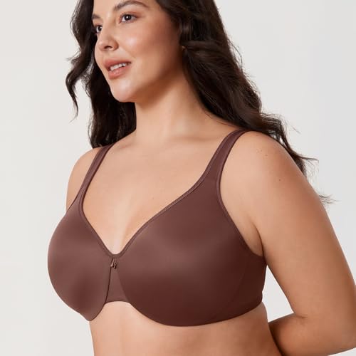 Image of DELIMIRA Women's Minimizer Plus Size Underwire Bras | Smooth, Full Coverage, Seamless, Tshirt Bra