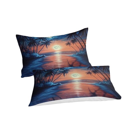 Housse de couette fermeture éclair plage 3D ensemble de literie 3 pièces microfibre super king - 3