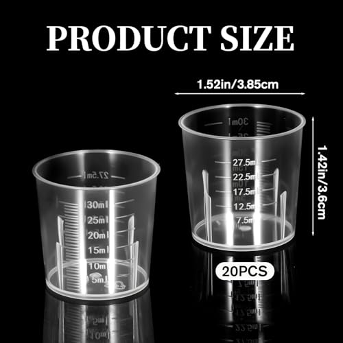 Vasos Medidoras Desechables Plástico 30 ml Pack 20 miniatura 2