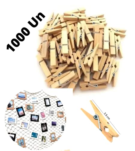 Kit 1000 Mini Pregador Prendedores 2,5cm Varal De Fotos E Memory