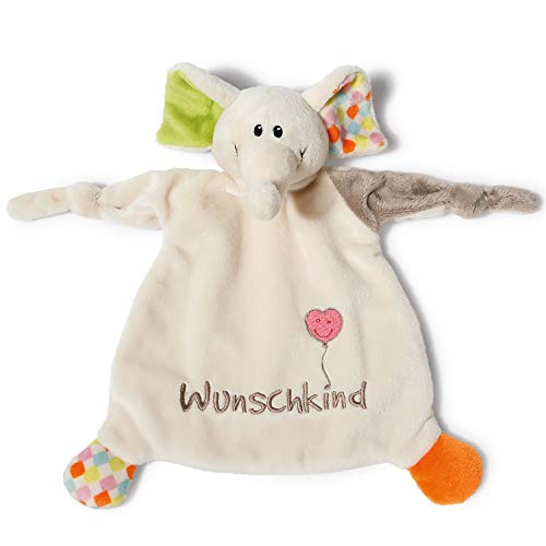 NICI Schmusetuch Hund ‚Elefant´ 25x25 cm – Elefant Schnuffeltuch ab 0+ Monaten – Kuscheltuch für Babys & Kleinkinder – Baby Kuscheltier / Schnuffeltuch – Baby Schmusetuch für Mädchen & Jungen – 40038