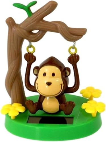 Cute Solar Powered Dancing Monkey Toys - Kawaii Solar Monkey Swinging Animated Bobble Dancer Solar Powered Car Dashboard Interior Decoration Desktop Ornaments Dancing Toy Car Accessories
