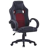  vidaXL Gaming Stuhl Ergonomisch Bürostuhl Schreibtischstuhl Drehstuhl Racing Sportsitz Chefsessel Computerstuhl Sessel Weinrot Kunstleder