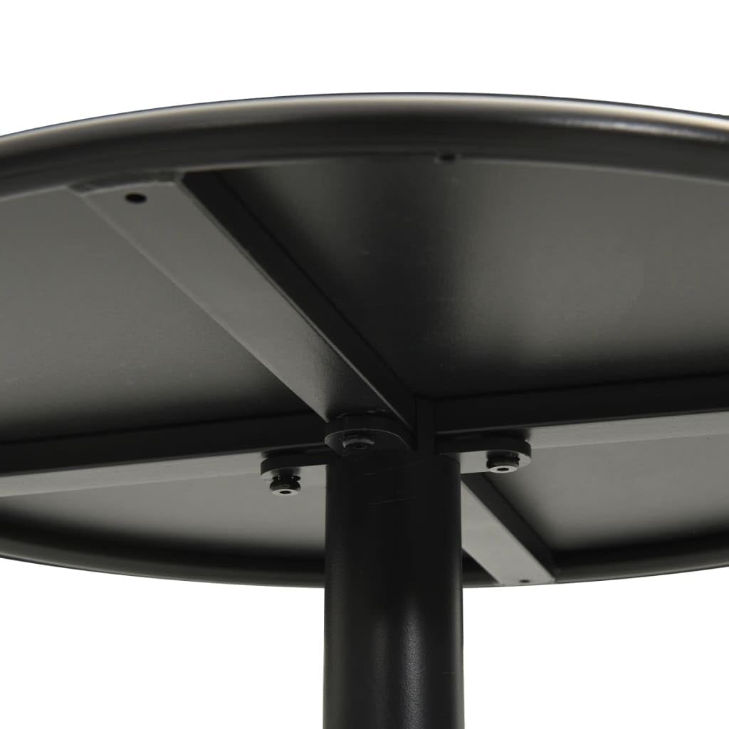Tavolo da giardino rotondo nero, 50 x 72 cm, in acciaio resistente alle intemperie, per giardino, terrazza, balcone, esterno, salvaspazio, stabile, facile da pulire, ideale per picnic, lounge