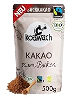 koawach Bio Backkakao Kakaopulver versch. Größen. Ohne Koffeinzusatz, vegan, fairtrade. Ohne Zuckerzusatz & Aromen. Perfekt zum Backen, Trinkschokolade. Wiederverschließbare Verpackung (500g)