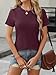 ANRABESS Womens Summer Tops Workout Shirts Beach Vacation Outfits Business Tshirts Dressy Fashion Spring Clothes 2025 Burgundy Small