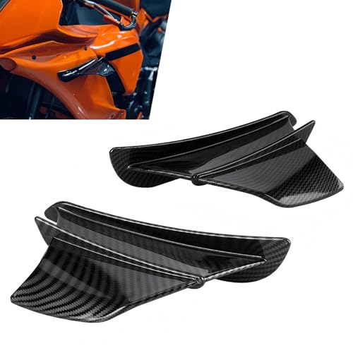 MOXRUQ Motorcycle Fairing Wing, ABS Motorcycle Spoiler, Self-Adhesive Carbon Fiber
