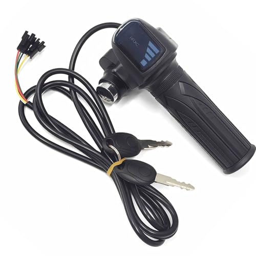 48V Full Twist Electric Bike Throttle Grip with LED Battery