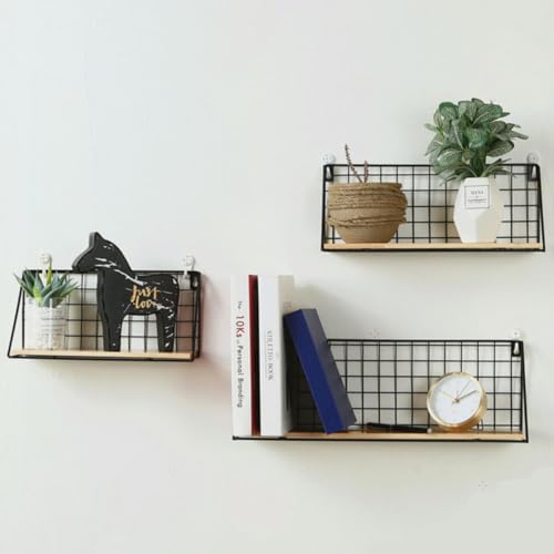 Estante de pared almacenamiento snacks plantas negro funcional 3