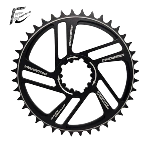 VHXNPCRAO Narrow-Wide Chainring 30T-42T, CNC 7075 Aluminum MTB Chainwheel for SRAM GXP/XX1/X01(1mm/3mm Offset), Hard Anodized, Eagle Tooth Design (1mm, 40T)
