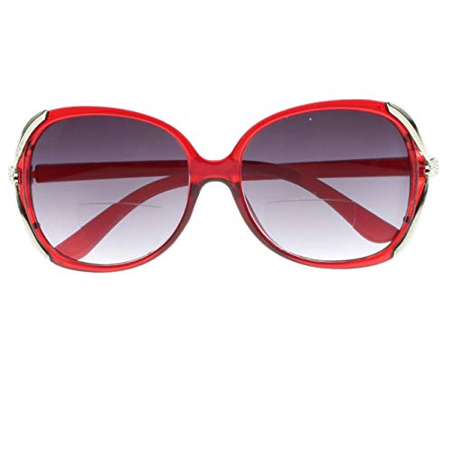 Bifocal Ladies Oversized Tinted Lens Sun Reader Reading Glasses Sunglasses +1.0~+4.02