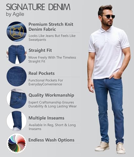 Image of ETHANOL Men's Straight Knit Denim Jeans
