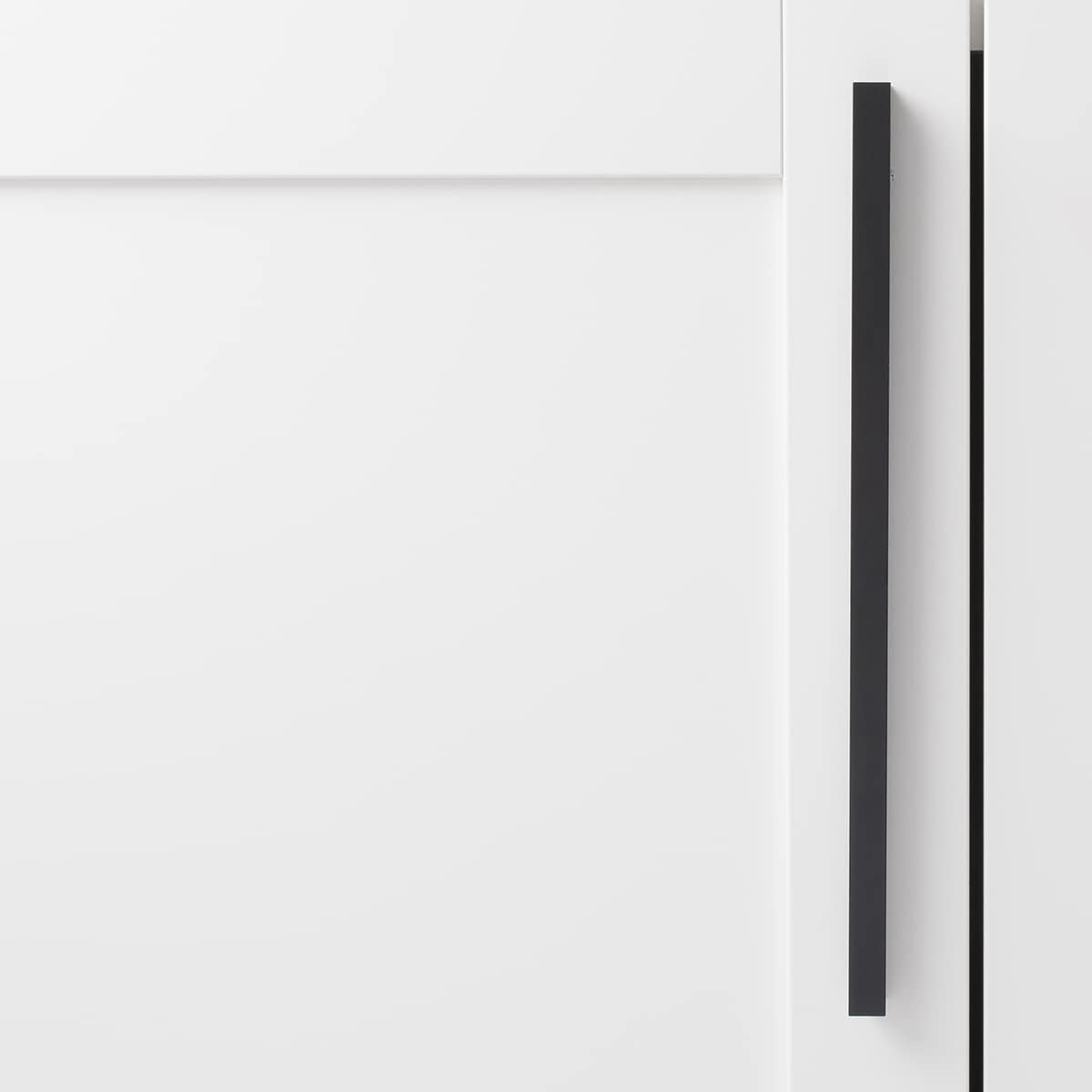 Hickory Hardware 1 Pack Solid Core Kitchen Cabinet Pulls, Luxury Cabinet Handles, Hardware for Doors & Dresser Drawers, 8-13/16 Inch (224mm) Hole Center, Flat Onyx, Streamline Collection