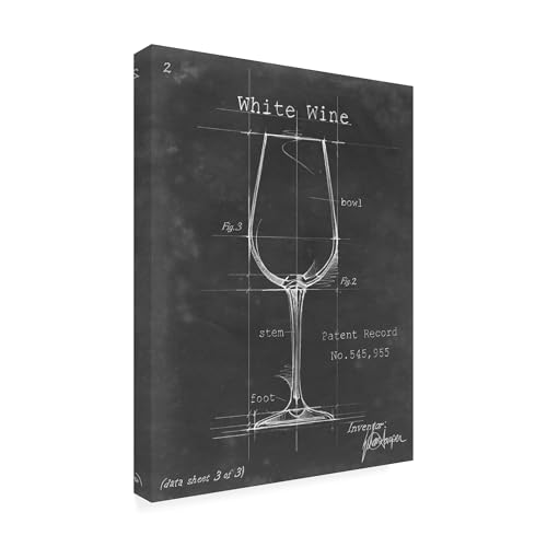 Wrapped Canvas Wall Art - Ethan Harper 'Barware Blueprint Iv' Wall Art for Living Room, Bedroom, or Office Décor - 18x24 by Trademark Fine Art - Used condition - US$26.85