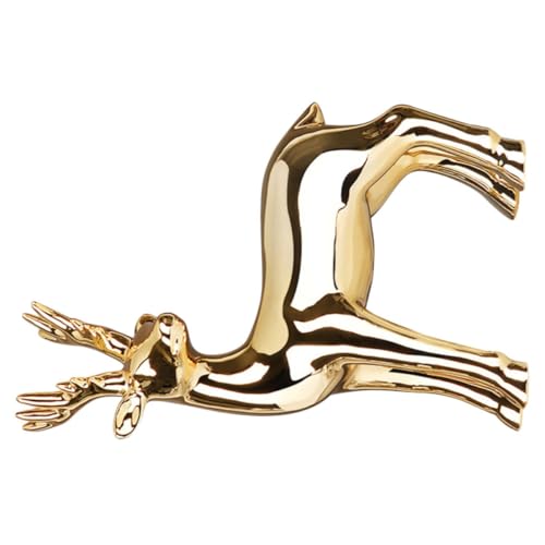 Statuette faon en céramique dorée pour cadeau de crémaillère