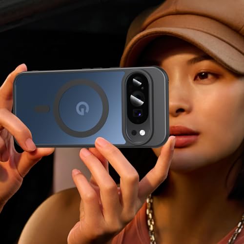 OWKEY for Google Pixel 10/10 Pro Case Compatible Magsafe with Tempered Glass, [Shockproof Military] Magnetic Translucent Slim Bumper Cover Protective Phone Case for Pixel 10/Pixel 10 Pro, Black - image 5