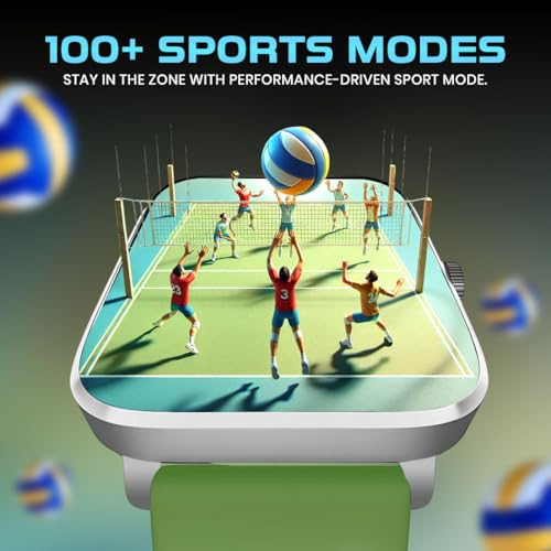 Image of GameSir H9 Smartwatch - Big Display | Bluetooth Calling | Heart Rate & SpO2 Monitor | 100+ Sports Modes | Long Battery | IP68 Waterproof | TFT Display | Design for Men & Women (Light Green)