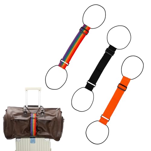 Image of 4PCS Adjustable Elastic Luggage Straps Bag Bungees for Carry Bag, Travel Belt Luggage Fixing Strap Clamping Strap, Water-Resistant, Travel Belt for Luggage Over Handle
