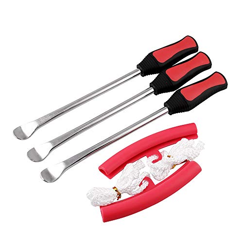 Lasamot Kit de ferramentas de alavanca para colher de pneu com 2 aros e kit de ferramentas para mont