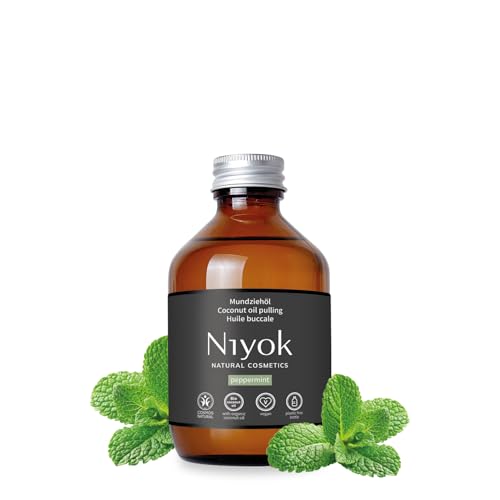 Niyok Mundziehöl Pfefferminze 200ml - Bio Kokosöl für Ölziehen