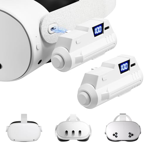 Saqico 2 Battery Pack for Oculus Quest 2, 5000mAh Head Strap Battery Pack Compatible with Oculus/Meta Quest 2 Lightweight and Portable VR Extend Power Accessories for Extra 2-4H Playtime (Pack of 2)