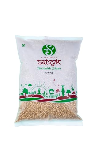 Image of S Siddhagiri's SATVYK THE HEALTH re STORE Jowar (1kg) - Unpolished Sorghum Millet | Desi Jowar | Gluten Free | High Plant Protein & Fiber Rich