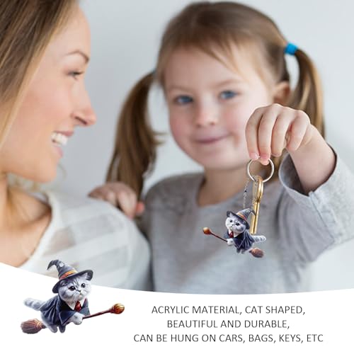 2 Stück Katzenanhänger, Cartoon-Kreativanhänger, Acrylanhänger, Autodekorationsanhänger, Autoinnenzubehör