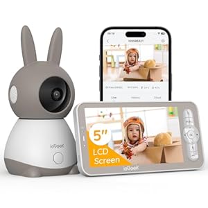 ieGeek Top 2K/5″ Qualité Babyphone Caméra Bebe,PTZ 360° Baby Phone Vidéo connecté Smartphone, Visiophone avec Alertes Intelligentes/Vision Nocturne/Suivi Automatique