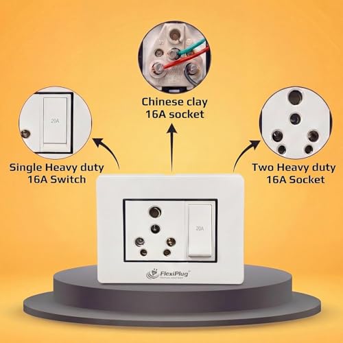 Image of Electric Extension Board - Single 16A with Switch and Heavy Duty 3 Meter Wire (White) (16 /16 3m)