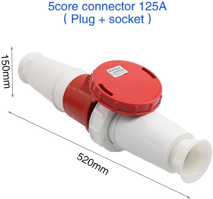 Waterproof Industrial Plug Socket 3 core 4 core 5 core Hole 125A Connector Aviation Socket(5 Core Red)