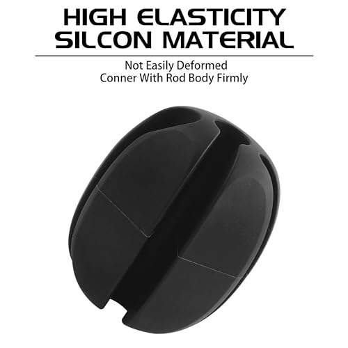 Fishing Rod Holder Straps Rod Rack Storage Rod Holder Protector Silicone Stretchy Rod Holder Fly Carp Fishing Rod Protection Support Fishing Accessories (BLACK-2PCS) - Image 2