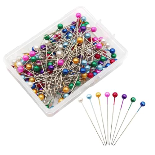 Yotsuba 100pcs Colored Sewing Pins with Pearl Heads - 1.57 Inch Dressmaker Pins for Fabric, Wedding Decor, DIY Crafts, Quilting & Tailoring | Premium Straight Pins with Heads for Precision Sewing
