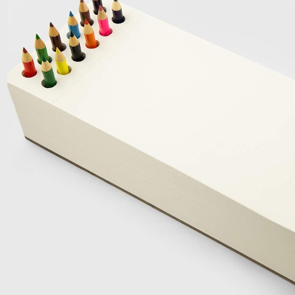 Three by Three Seattle jOTBLOCK Rectangular Chunky Sketchpad: with 12 Colored Pencils for Memos, Notes, Drawings, Letters & Office (380 Sheets)