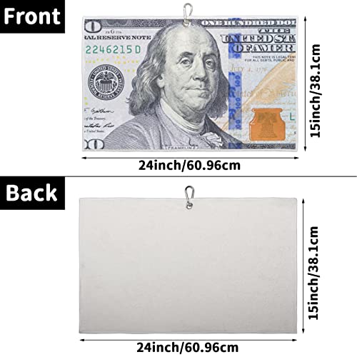Pardick Money Golf Towel 15 X 24 In, Hundred Dollar Bill Golf Towels Golf Gifts For Men, Quick Dry Lightweight Golf Club Cleaning Towel Absorbent Microfiber Gym Towel For Outdoor Sports #TOP2