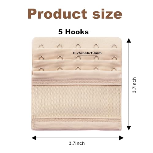 3PCS Women's Bra Extenders 5 Hooks,Bra Extenders Plus Size,5 Hook Bra Extender,Soft Bra Band Extension Hook (A-3Color)2