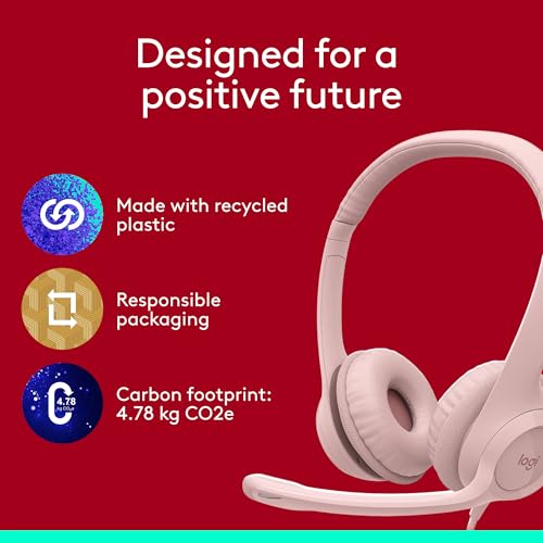 Logitech H390 Wired Headset PC/Laptop Stereo Headphones, USB-A, Rose - image 9