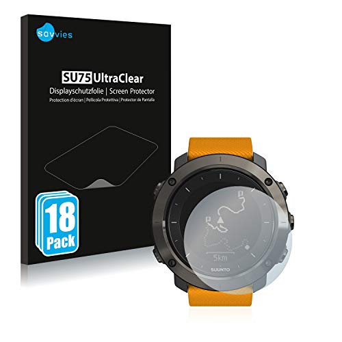savvies Protector Pantalla para Suunto Traverse/Traverse Alpha (18 Unidades) Película Ultra Transparente