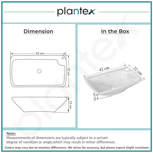 Image of Plantex Ceramic Wall Hung Basin /Washbasin for Bathroom /Wall Mounted Wash Basin with 10 Years Glaze Warranty by Plantex /Small Basin (White - 17X9X5 Inch)