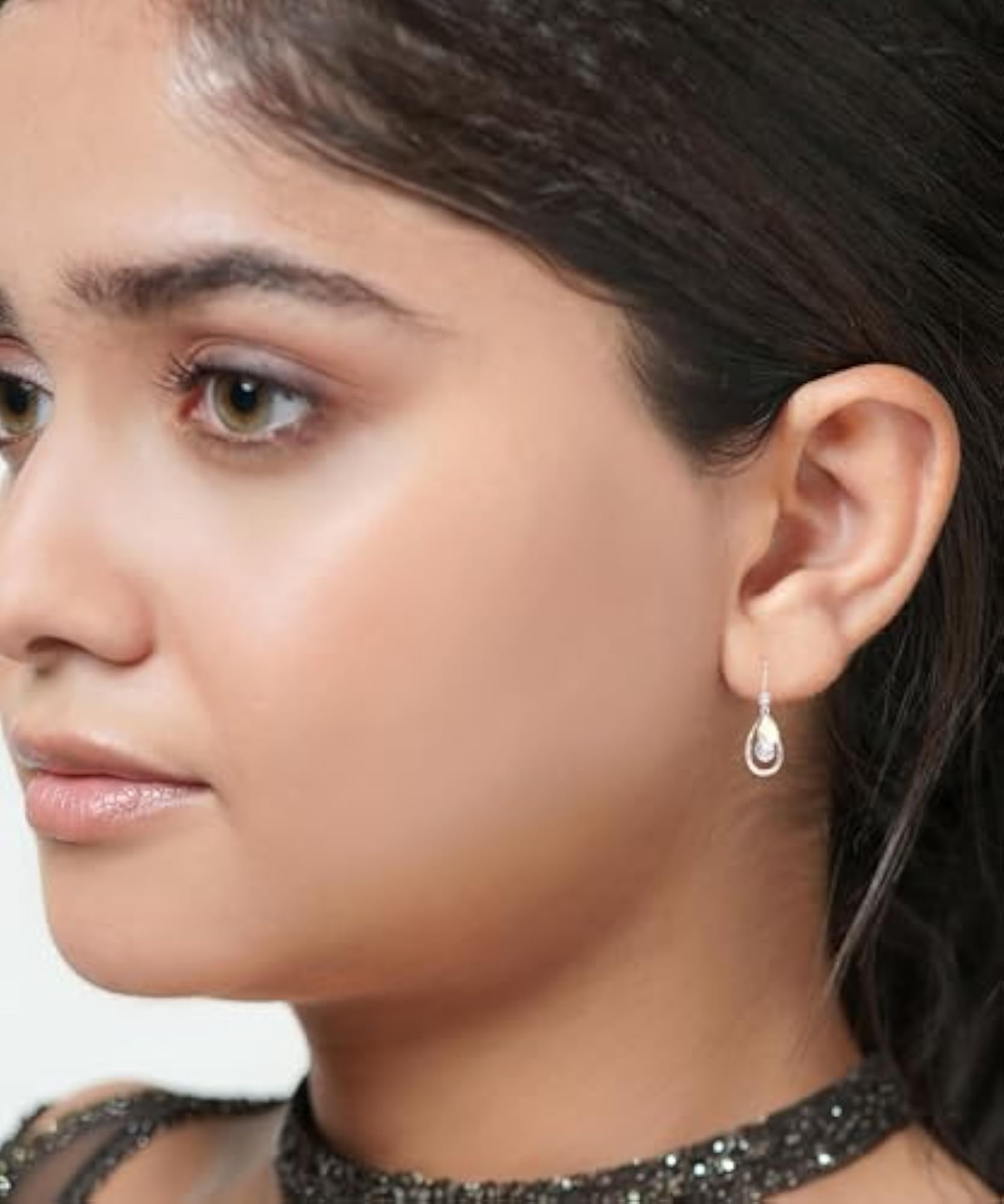 Women's 925 Sterling Silver Pear Dew Drop Dangler Earrings
