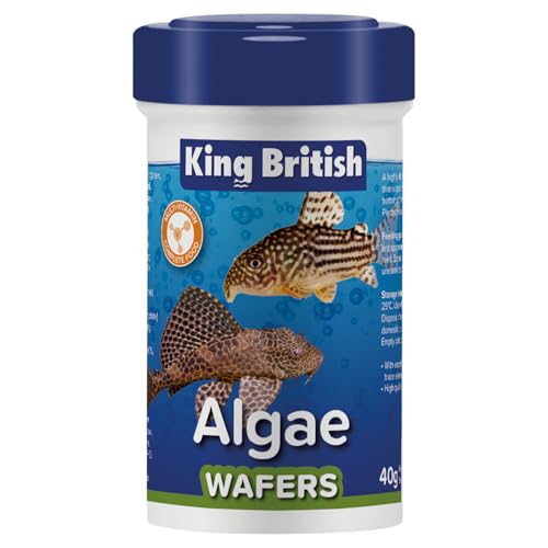 King British – Wafers de Algas 40g: Alimento Completo hundible con multivitaminas e Ingredientes Naturales para Peces de Fondo como los bagres y los Peces Que comen Algas