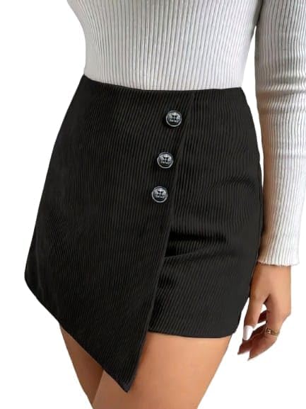 �s Women's Mini Skirt with 3 Buttons, Casual A-Line-image-44