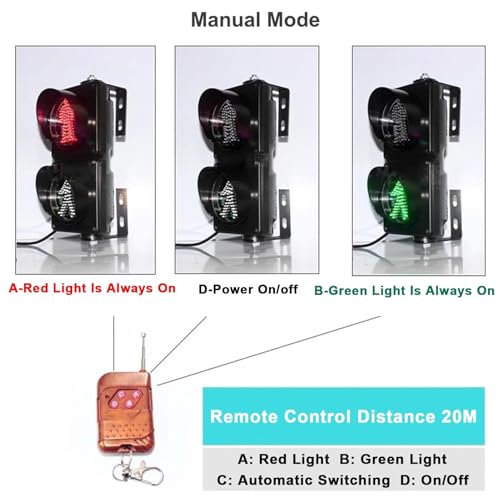 Feux de circulation rouge vert LED 100mm avec télécommande pour quai