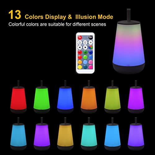 Image of Touch Lamp, Portable LED Night Light with Quick USB Charging Port, 5 Level Dimmable Warm White Light & 13 Color Changing RGB for Bedroom Living Room Outdoor Camping