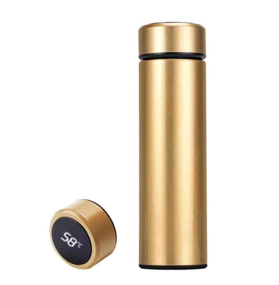 Garrafa Térmica LED Dourada para Café Água com Sensor Temperatura