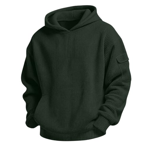 Teen Hoodies Boys Boys Hoodies Waffle Toddler Sweatshirt Long Sleeve with Pocket Pullover Girls Back To School Clothes Capsule Wardrobe Clothing Set Sudadera Para Niños Army Green - image 6