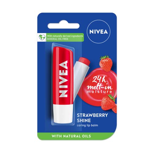 Image of NIVEA Lip Balm, Fruity Strawberry Shine, 4.8g & Nivea Men Body Wash, Deep Impact, 3 In 1 Shower Gel For Body, Face & Hair, With Microfine Clay, 250 ml