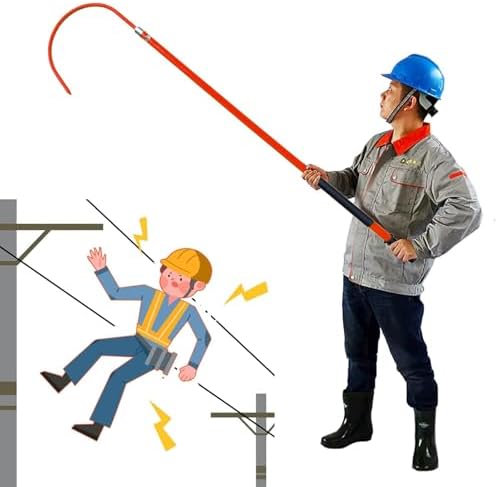 Anti-Electrocution Rescue Hose，Lifesaving poleInsulated Rescue Hook, Body Rescue Pole Fire Electrician Anti-electrocution Rescue Hook Anti-electrocution Rescue Hook High Voltage Rescue Hook