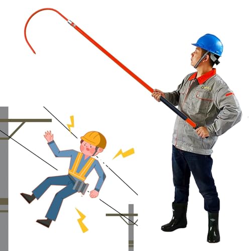 MSHGSKU High Voltage Anti-Electrocution Rescue Hose & Insulated Hook - Body Rescue Pole for Electricians, Firefighters & Substation Emergency Response, Safe High Voltage Rescue Equipment