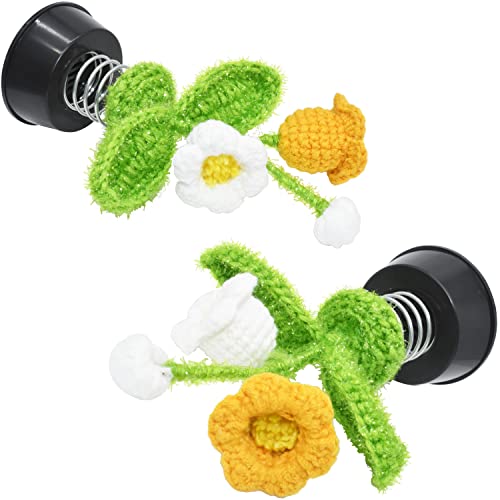 Crochet Knit Flowers, Car Dashboard Decor Home Office Decoration Cute Accessories Birthday Gifts For Women Men Kids, Handmade (Orchid) #TOP7