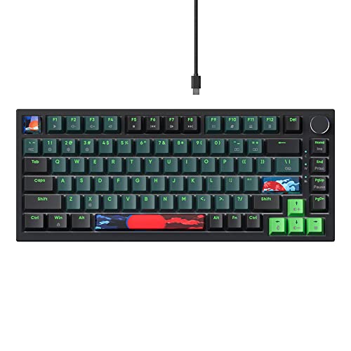 Image of Fogruaden Wired RGB 75% Hot Swappable Gasket Mechanical Keyboard with Red Switch,82 Keys TKL Gaming Keyboard for Win /Mac Laptop PC Gamer (Soundwave)